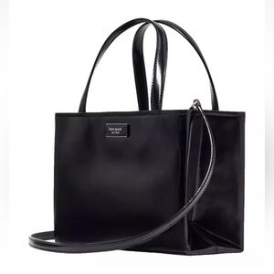 New Kate Spade Sam Icon Spazzolato Leather Small Tote Black